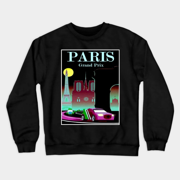 Paris Grand Prix : Abstract Automobile Racing Advertising Print Crewneck Sweatshirt by posterbobs